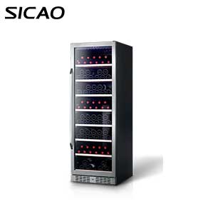 SICAO 450L stainless steel unique 3 zones refrigerator wine cooler 
