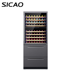 SICAO 600L wine& beverage french style cooler fridge