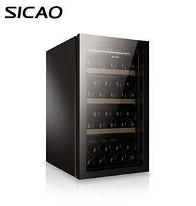 SICAO 121L 48bottles glass mirror door wine cooler fridge