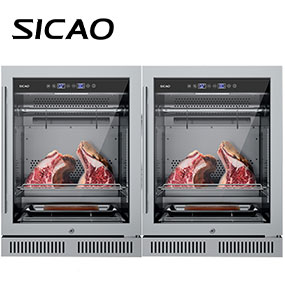300 Liter 2pcs combine display dry aging refrigerator